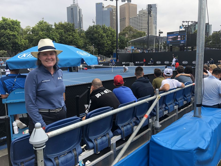 ThinkPlace designer Susan Atkinson at the tennis ThinkPlace designer Susan Atkinson at the tennis